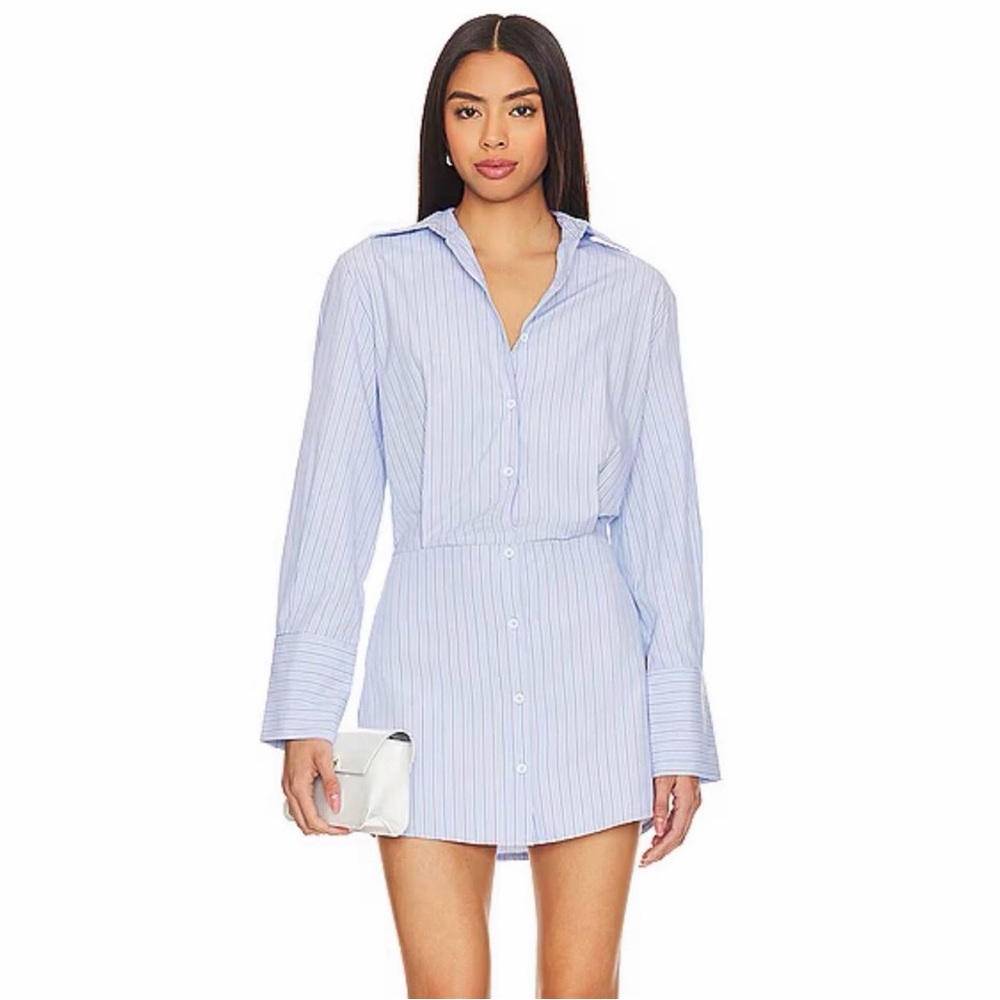 NIA Striped Blue Shirt Dress